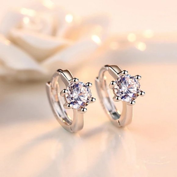 [Set of 3]925 Sterling Silver Solitaire Diamond A - Picture 8 of 12